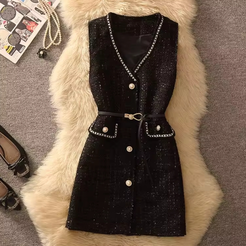 Simple Wooden Vest Coat Women's Two-Piece Set - Picture 7 of 7